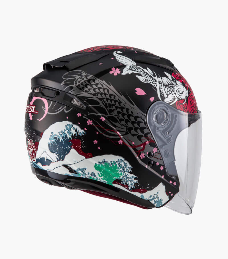 SOL  SO-7E 浮世繪 消光黑紅 3/4罩