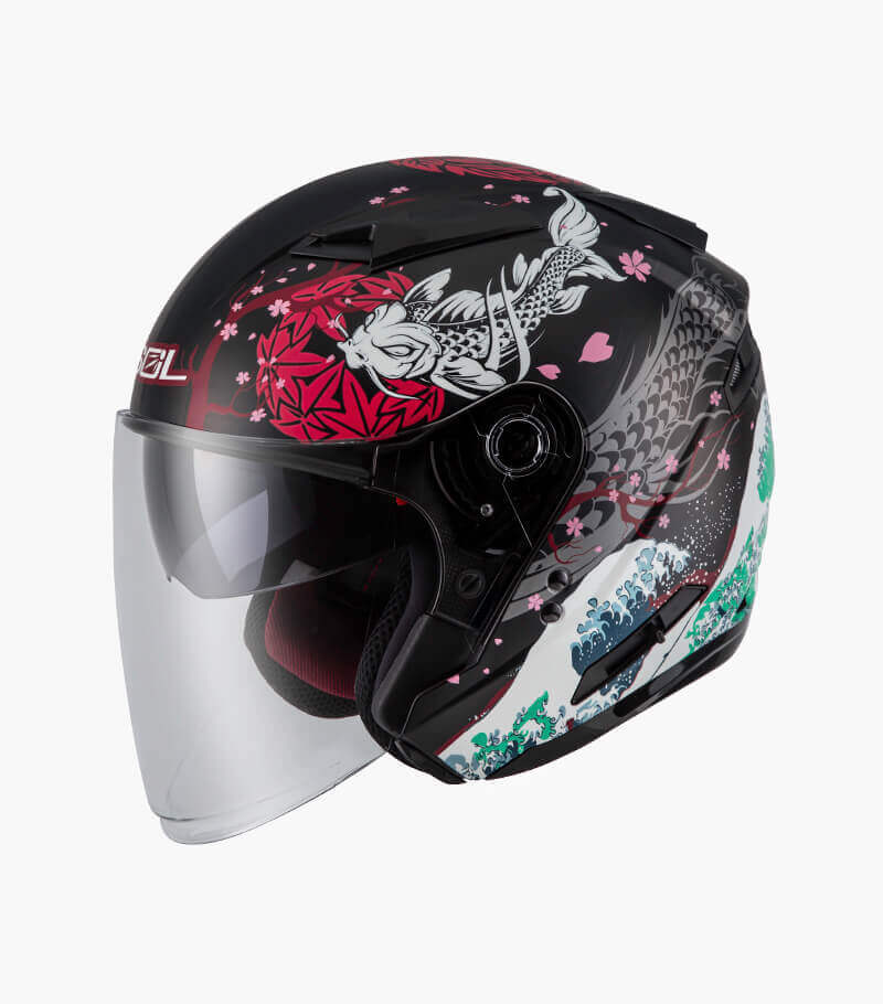 SOL  SO-7E 浮世繪 消光黑紅 3/4罩