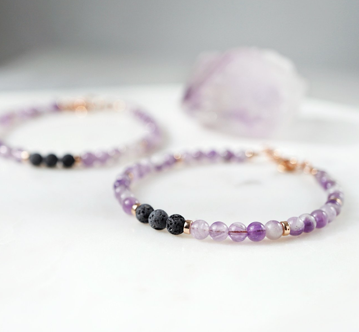 紫水晶小火山石組合香薰手鏈 | LAVA ESSENTIALS