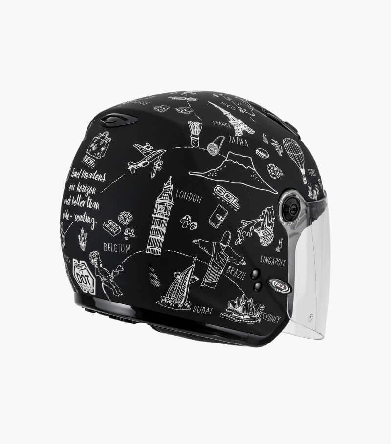 SOL 27Y 環遊世界 消光黑白 3/4罩 雙D扣 女生