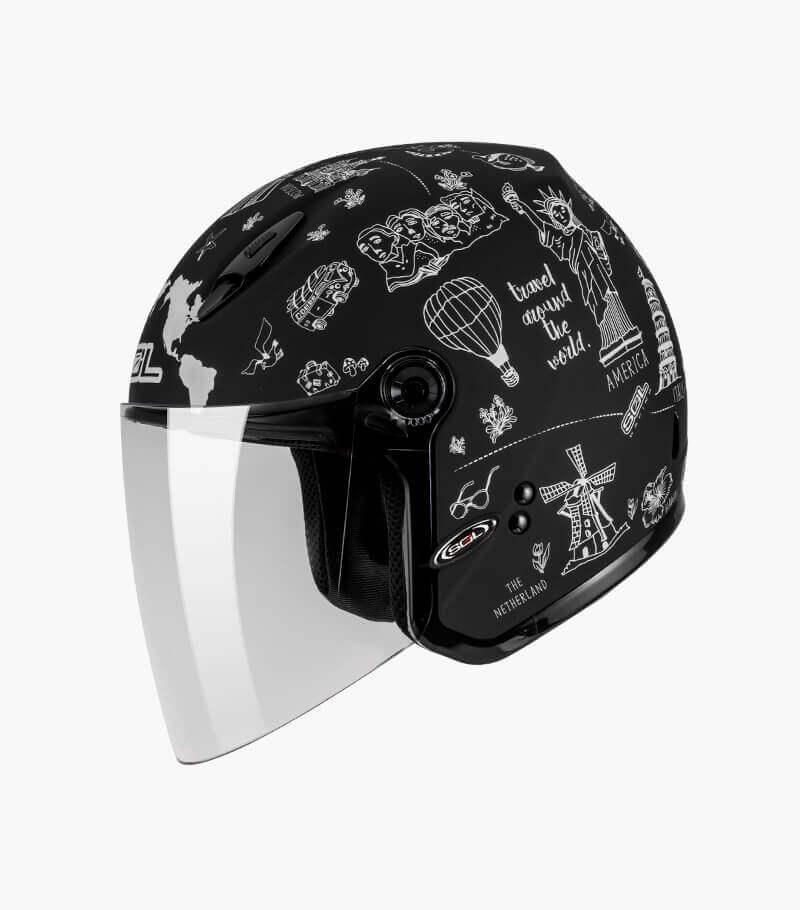 SOL 27Y 環遊世界 消光黑白 3/4罩 雙D扣 女生