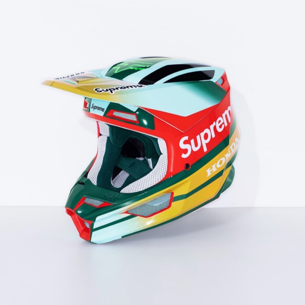 SUPREME HONDA FOX RACING V1 HELMET 安全帽 紅色/綠色