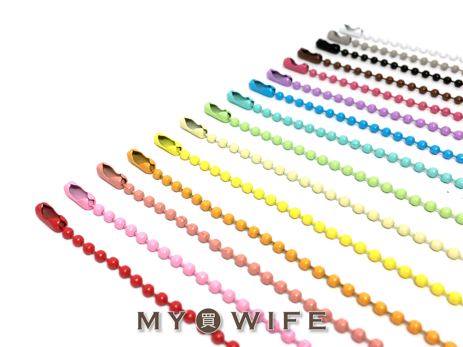 2.4mm彩色烤漆珠鍊(長度10cm)_15色【CY-0243】