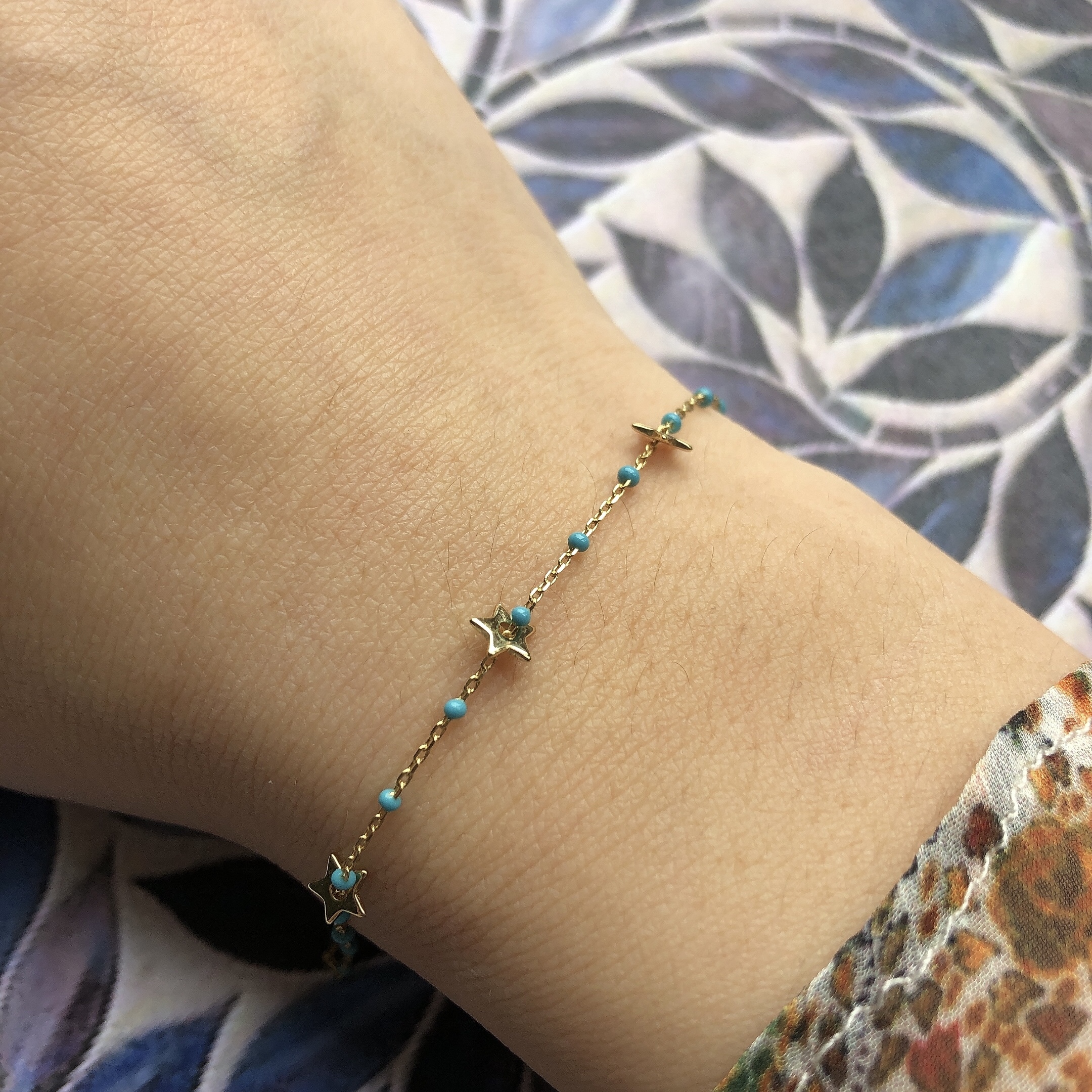 Silver / 綠松石星星手鍊