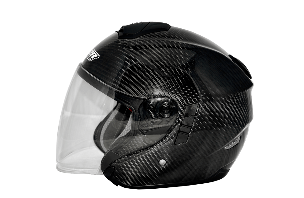 M2R CF-1 素色 裸碳 3/4罩 碳纖維 雙鏡片 雙D扣