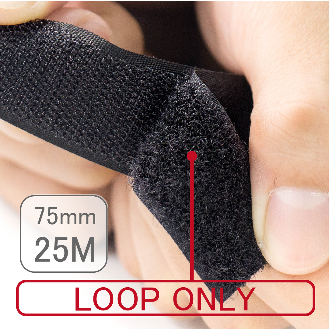 75mm Width (3") 25 Meters (984.25") Sew-On Loop ONLY Fastener Tape