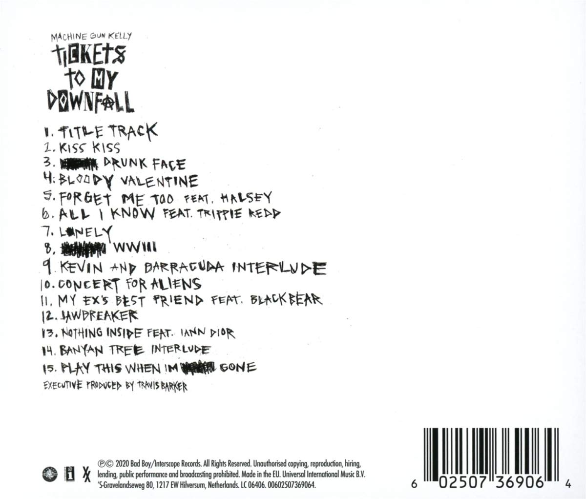 Machine Gun Kelly - Tickets to My Downfall (2020) 原裝CD專輯 / 最新周邊專區