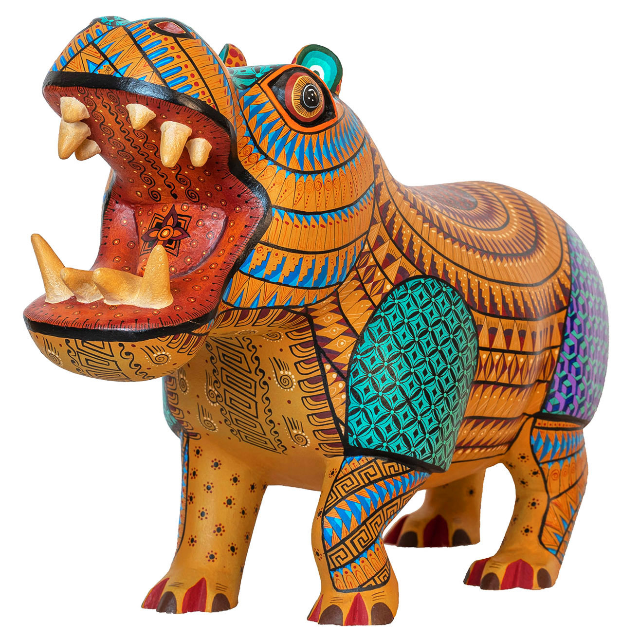 神獸手工木雕－薩波特克圖騰款｜Hipopótamo｜墨西哥