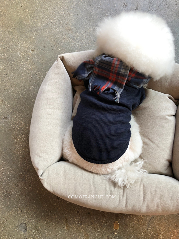 💟 Comofranche💟 Vintage學院格紋圍巾（深藍）