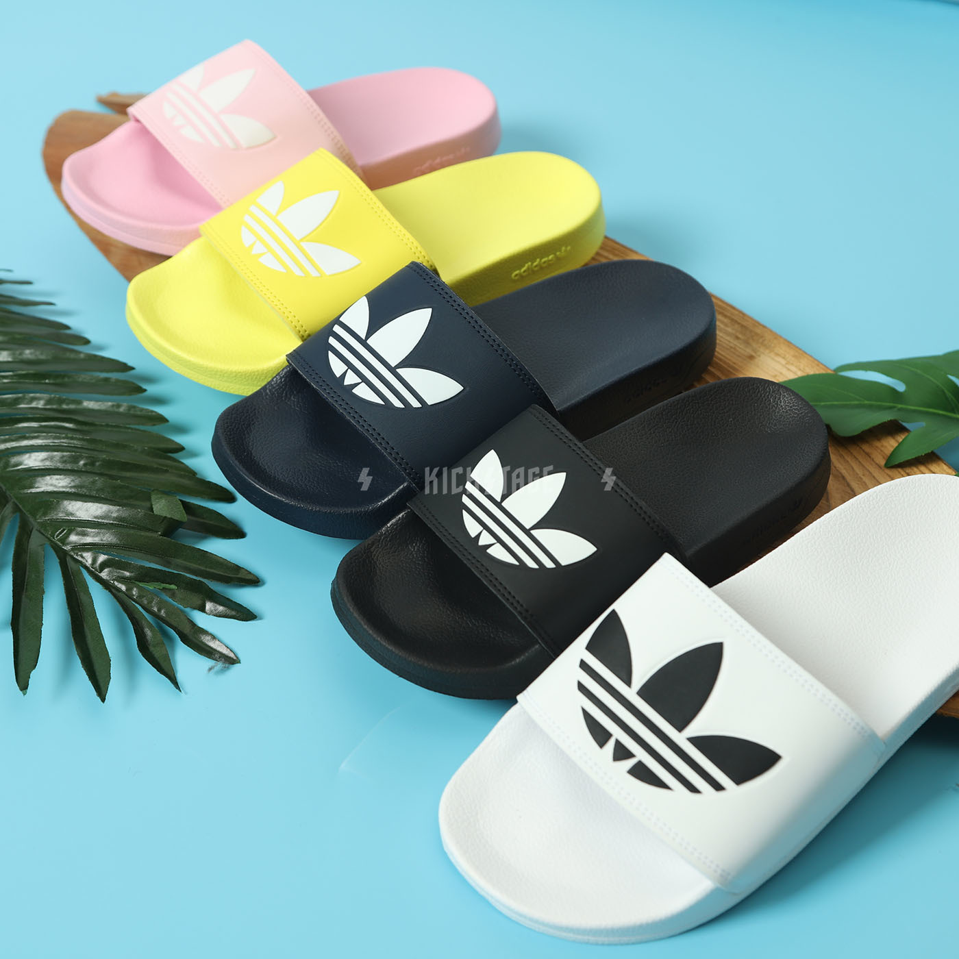 **特價商品售出不退換**ADIDAS ADILETTE LITE SLIDES 白 黑 藍 粉 黃 三葉草 拖鞋 運動拖鞋【FU8298】25SALE