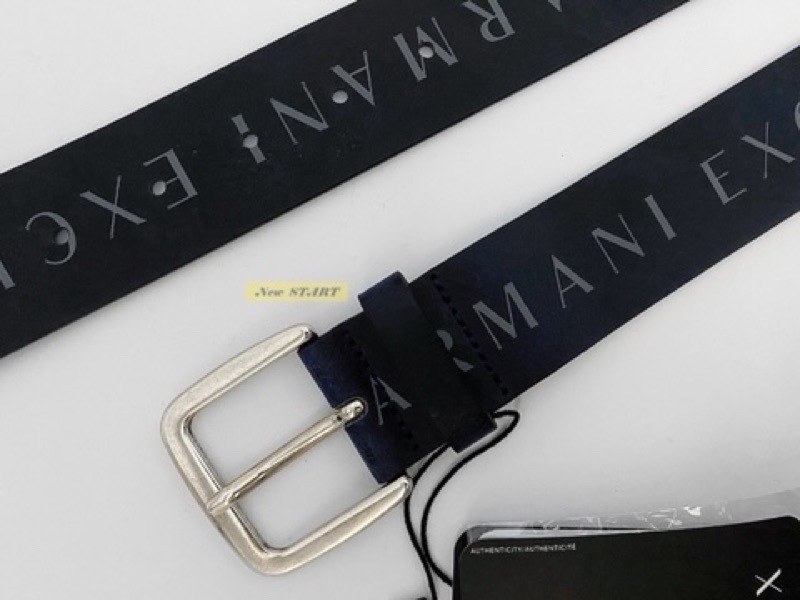 Armani Exchange AX 排字Logo 男款皮帶