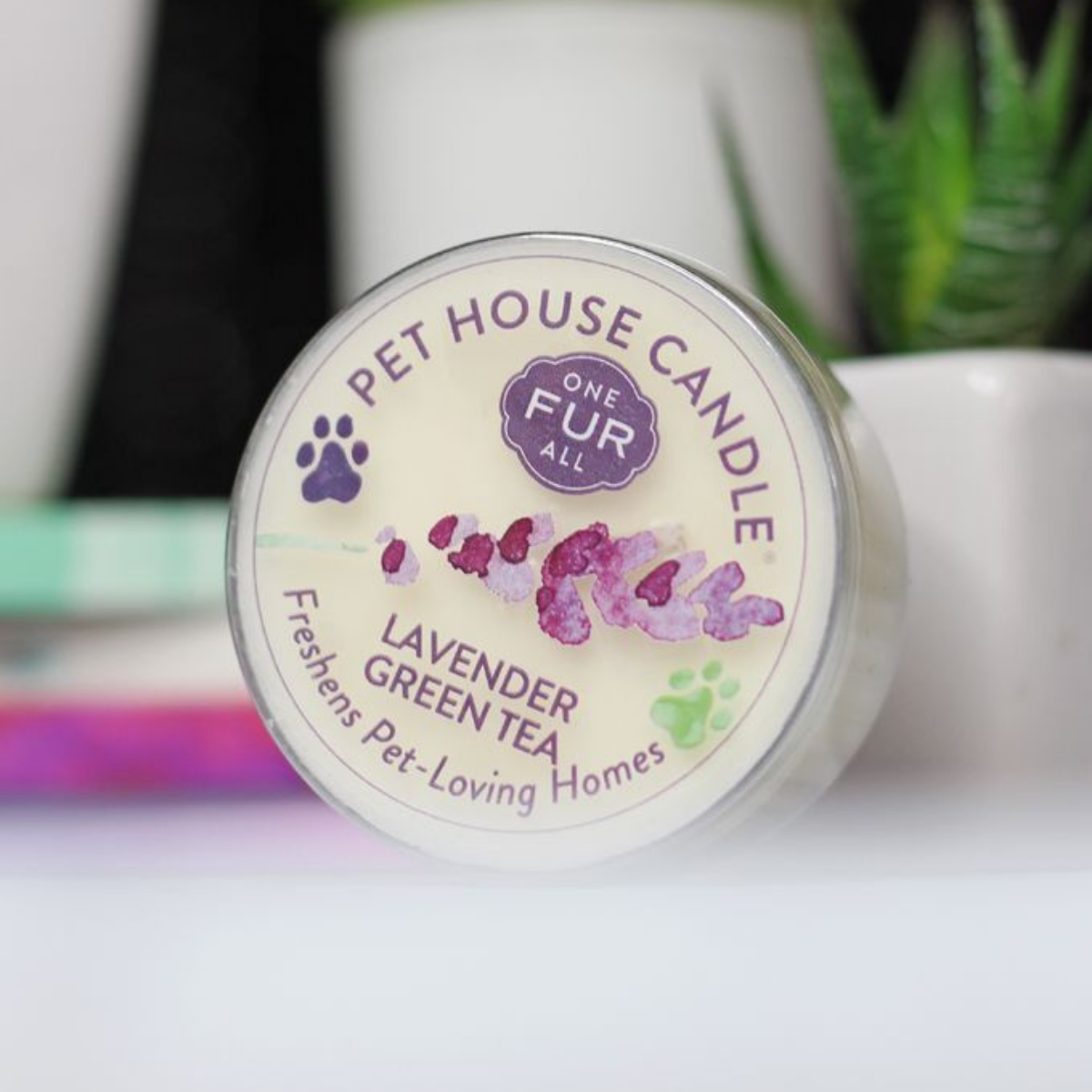 One Fur All - 迷你寵物香薰蠟燭 - 薰衣草綠茶 1.5oz (人寵可用)