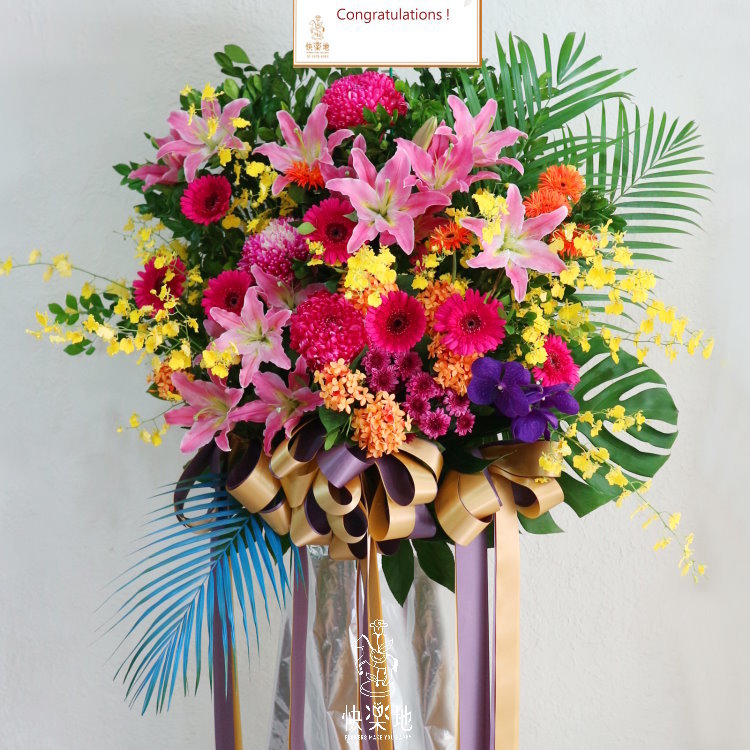 花開燦爛 I 高架花籃  SF200310