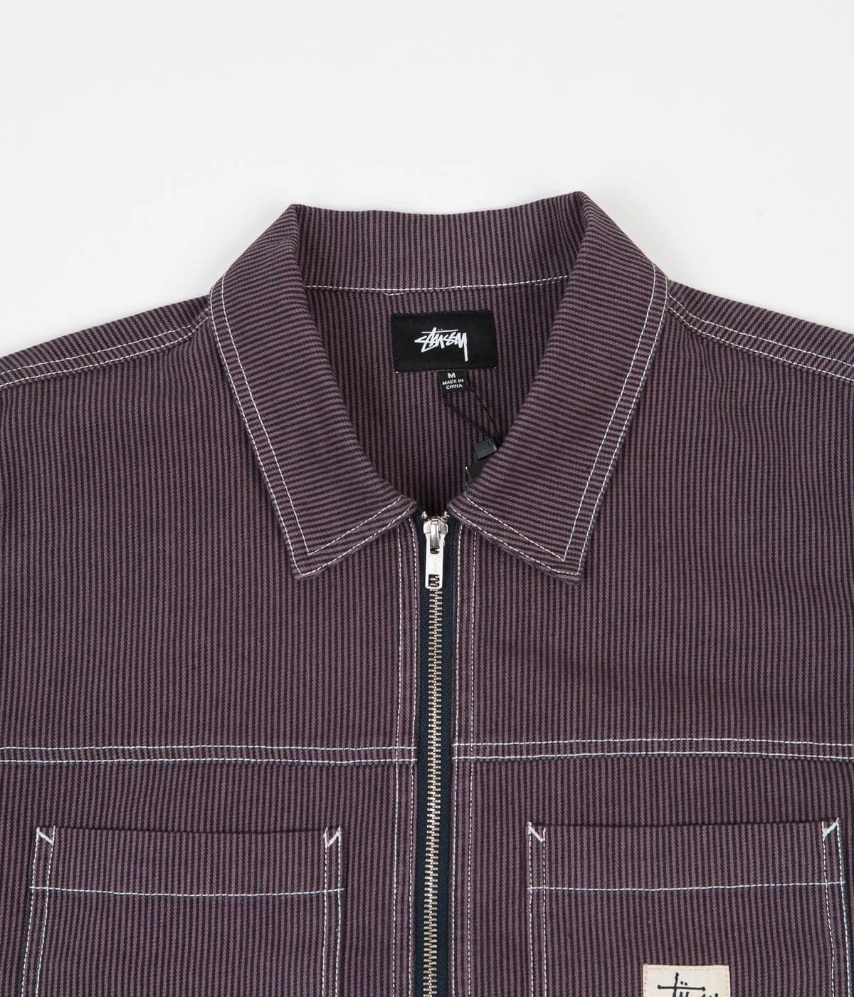 [現貨] Stussy Overdyed Hickory Zippered Shirt "Purple"