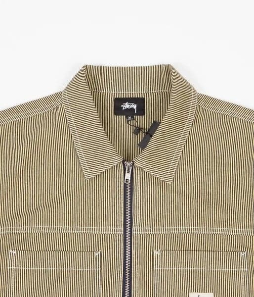 [現貨] Stussy Overdyed Hickory Zippered Shirt "Yellow"