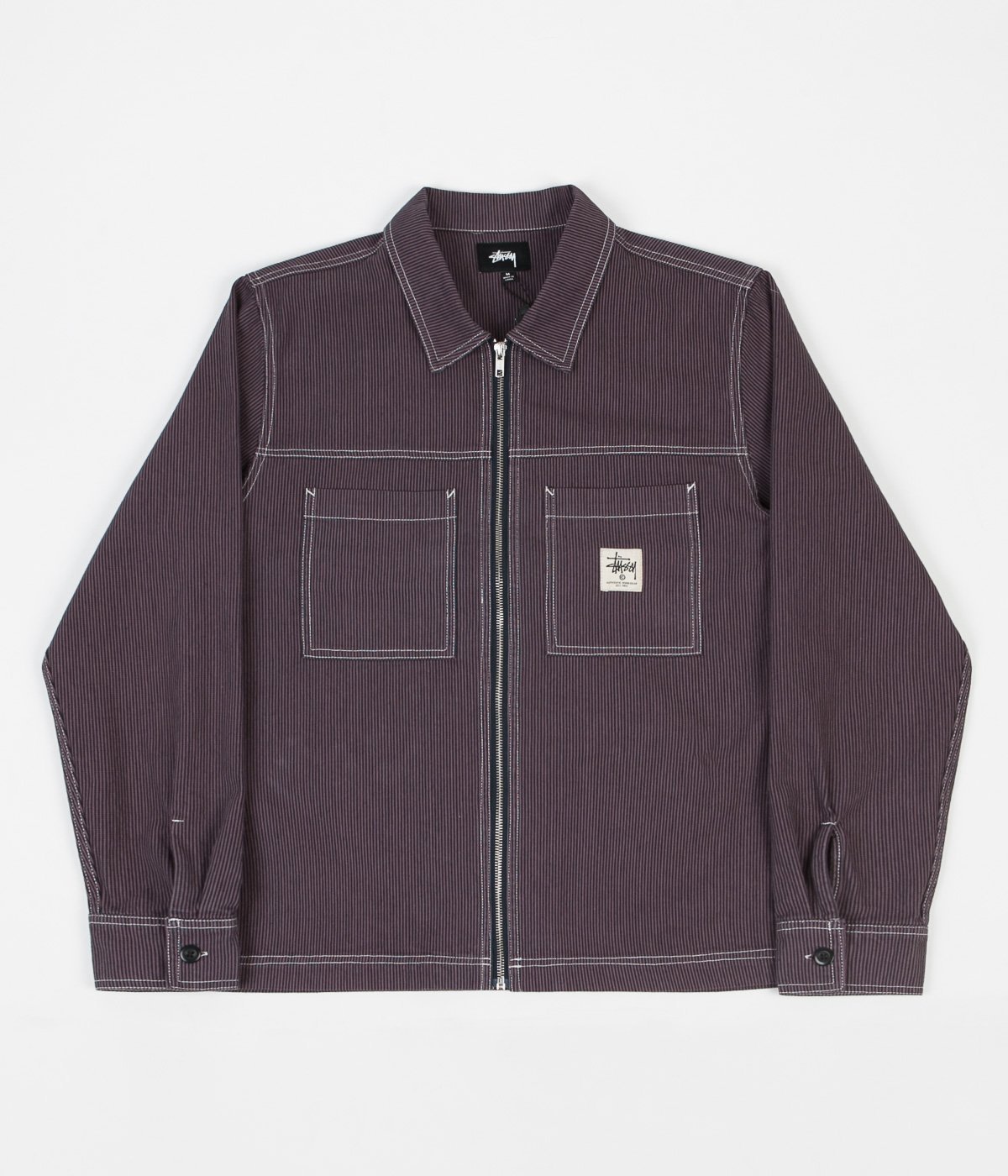 [現貨] Stussy Overdyed Hickory Zippered Shirt "Purple"