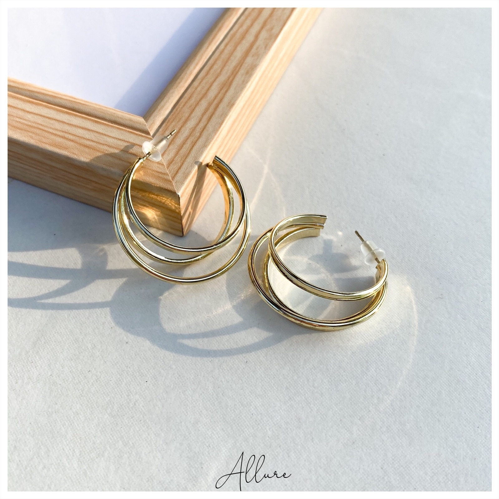 肆玥xAllure三環亮面C型耳環