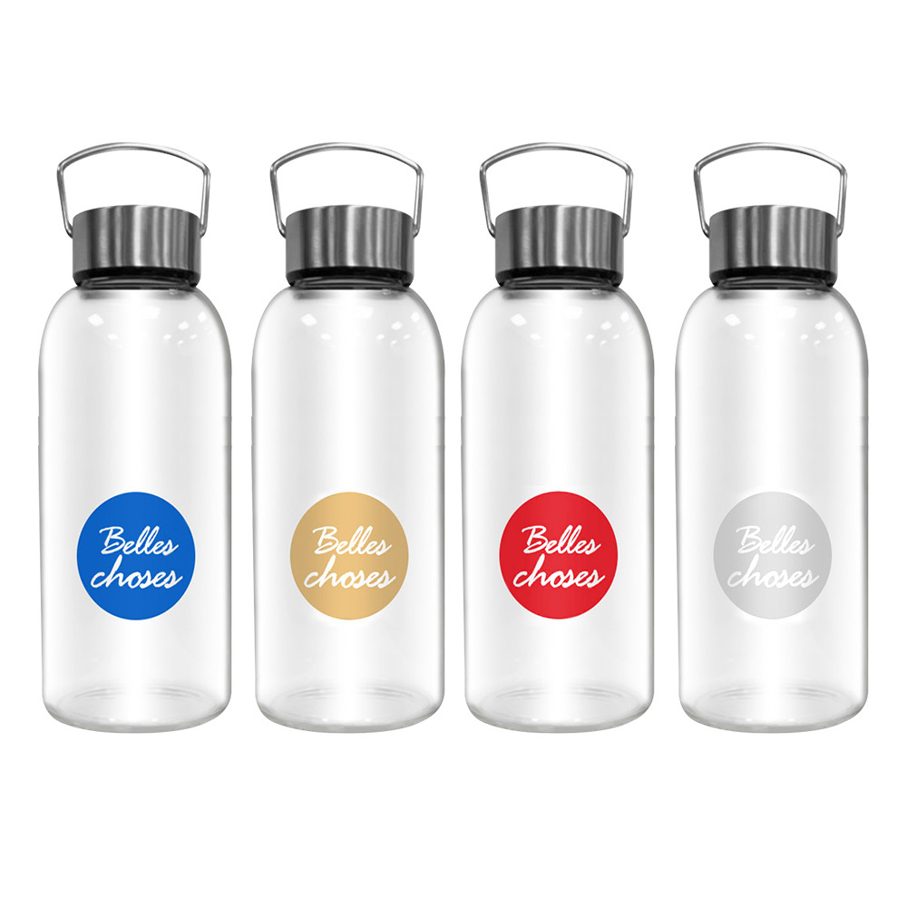 高硼矽耐熱手提玻璃瓶1000ml (附潛水布提袋)