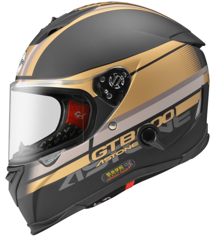 ASTONE GTB800 AO10 消光黑金 全罩 雙鏡片 雙D扣