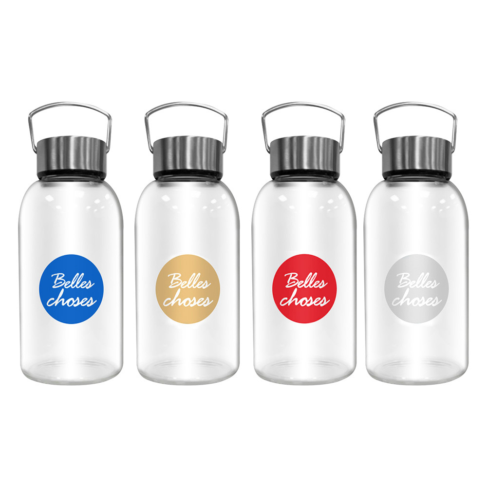 高硼矽耐熱手提玻璃瓶800ml (附潛水布提袋)