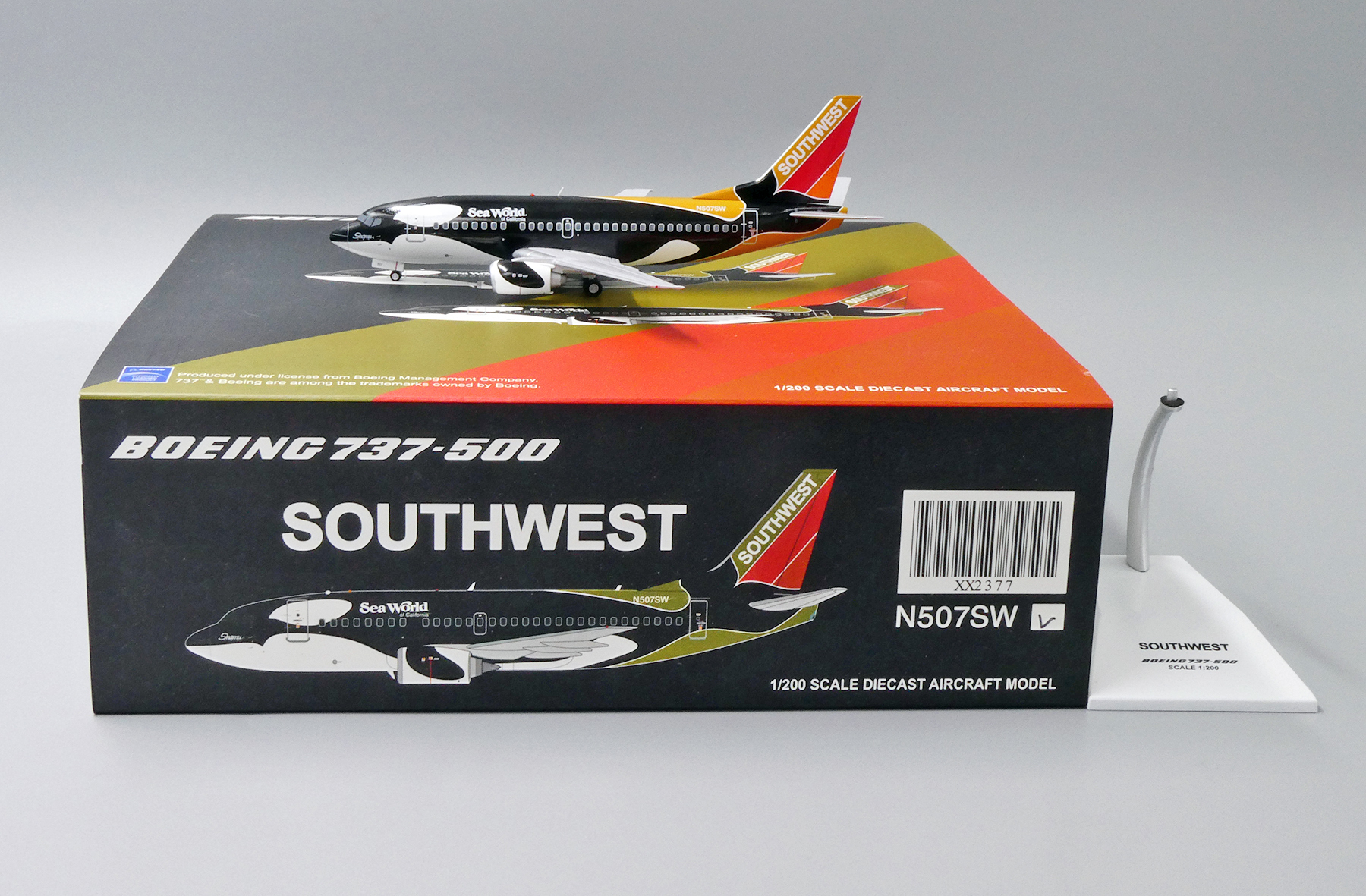 JC wings 1/200 西南航空 波音737-500 加州海洋世界殺人鯨彩繪 N507SW