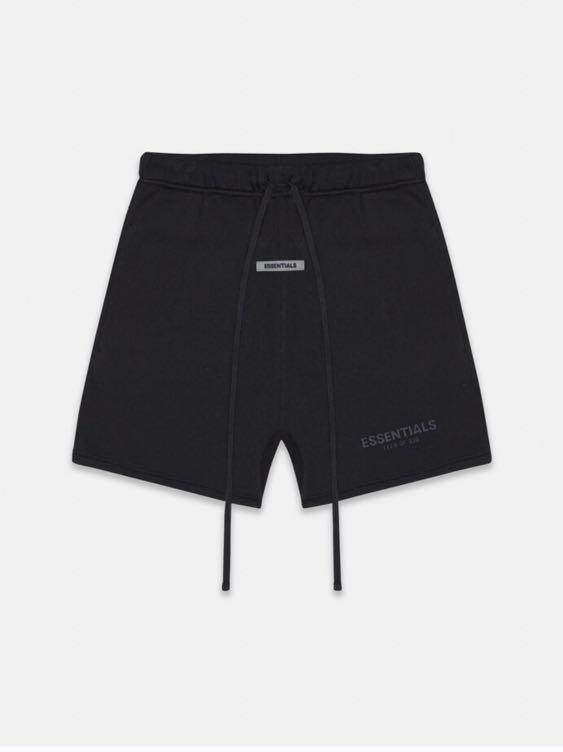 FOG FEAR OF GOD ESSENTIALS Sweat Shorts 3M 反光黑色黑字短褲