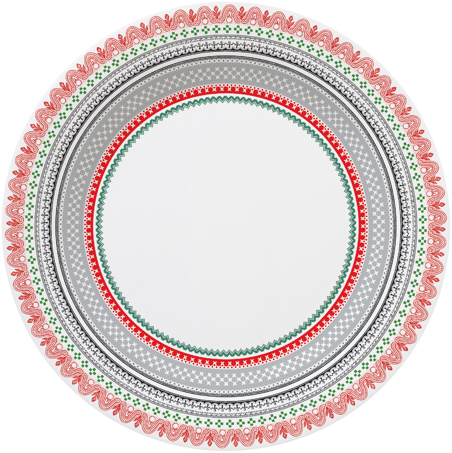 Set of 6 Dessert Plates - Reindeer Pattern