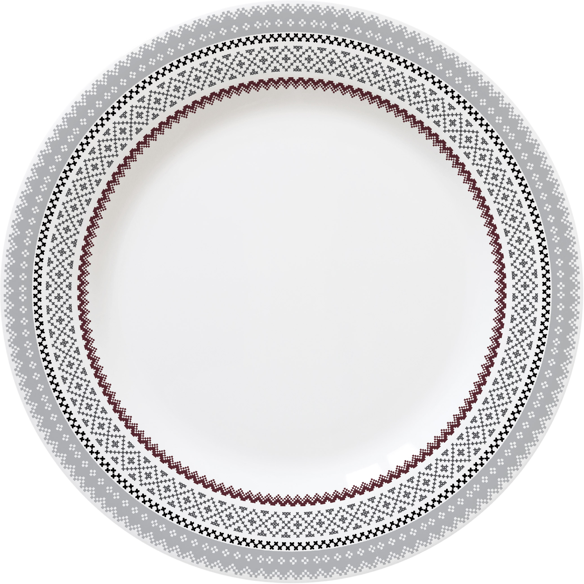 Set of 6 Dessert Plates - Snowflake Pattern
