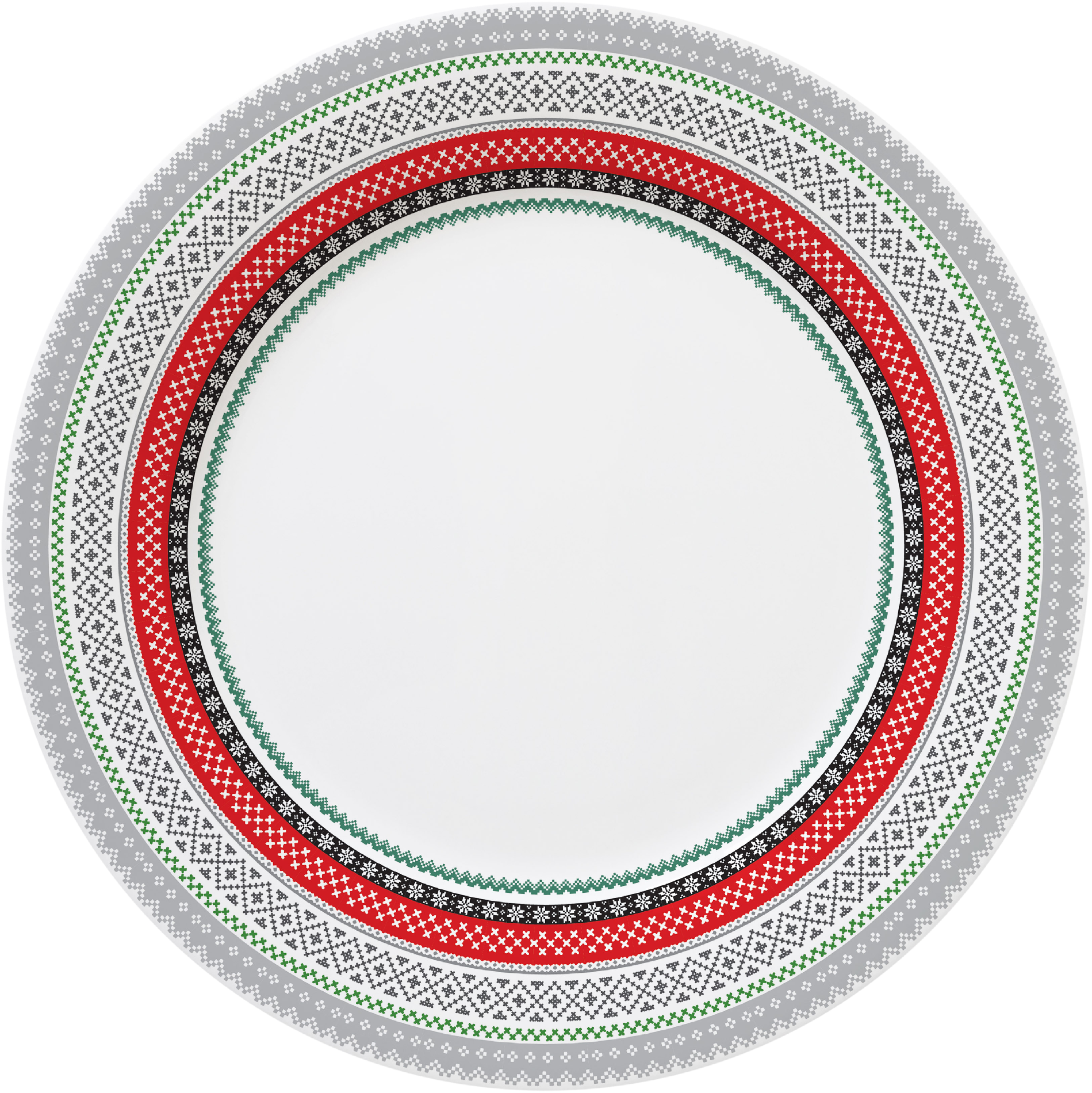 Set of 6 Dinner Plates - Reindeer Pattern