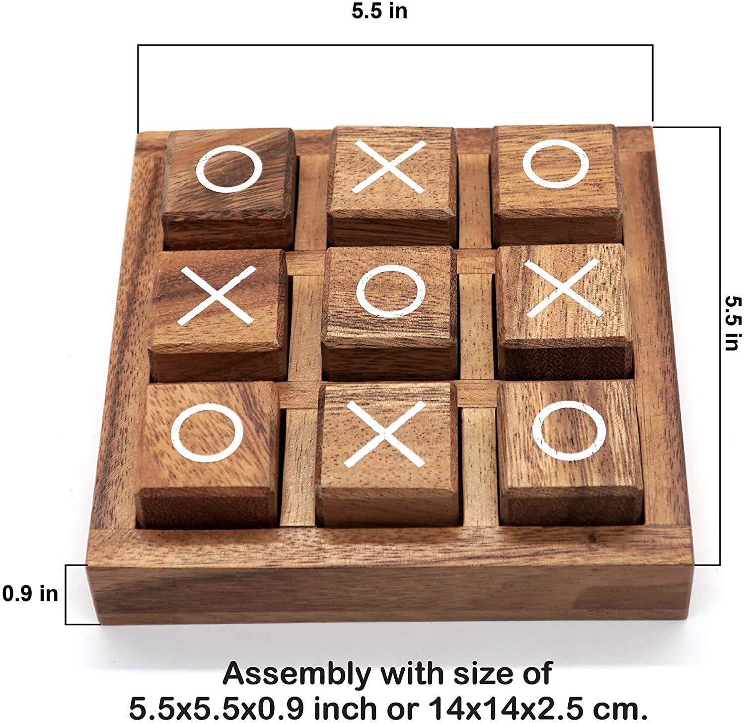 Noughts and Crosses Tic Tac Toe Wooden Clasic Board Games Living Room Coffee 