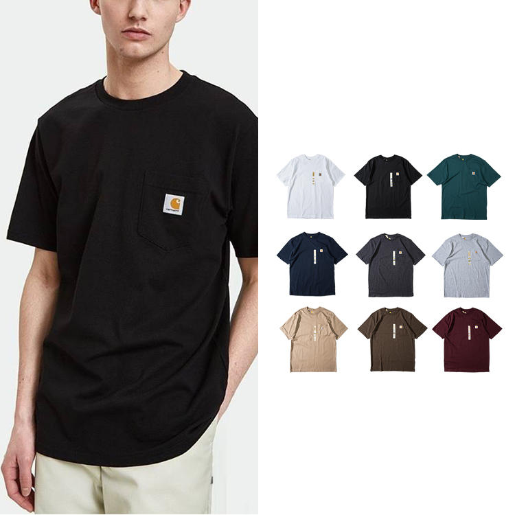 SALE - 美國 Carhartt 素t 重磅 6.7oz 前口袋 短T - S201158