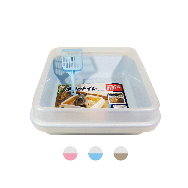 日本IRIS-雙層貓便盆 貓砂盆 IR-CA-400N(青/桃/茶)