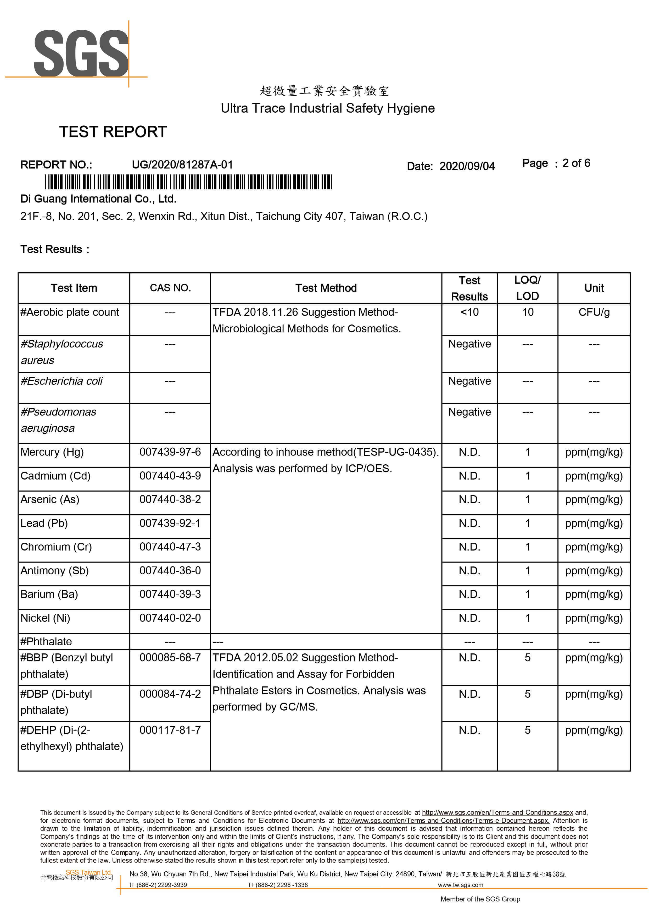 SGS Test Report No.1 p2-5