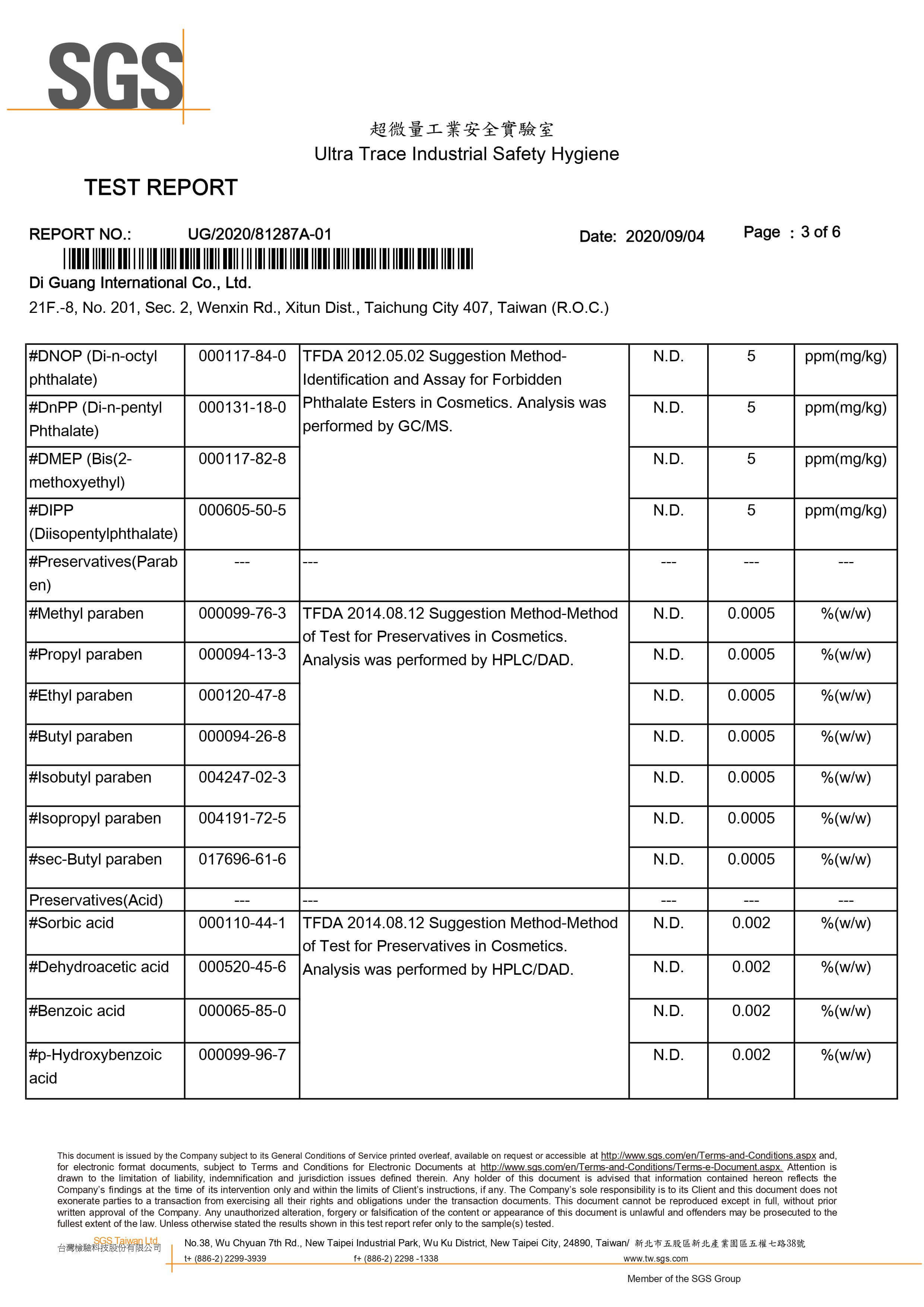 SGS Test Report No.1 p3-5