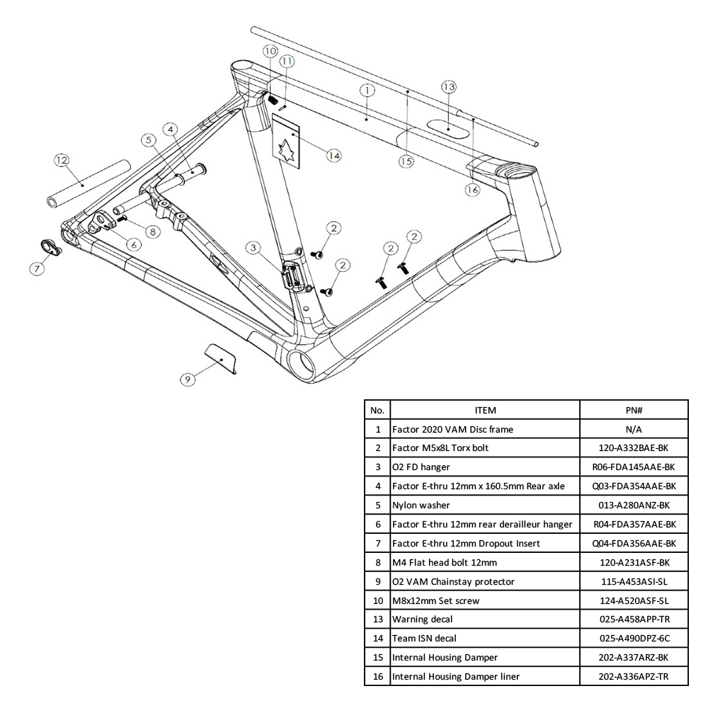 Factor Parts Rear Hanger for Disc Frame #RD-H4 #R04-FDA357AAE-BK
