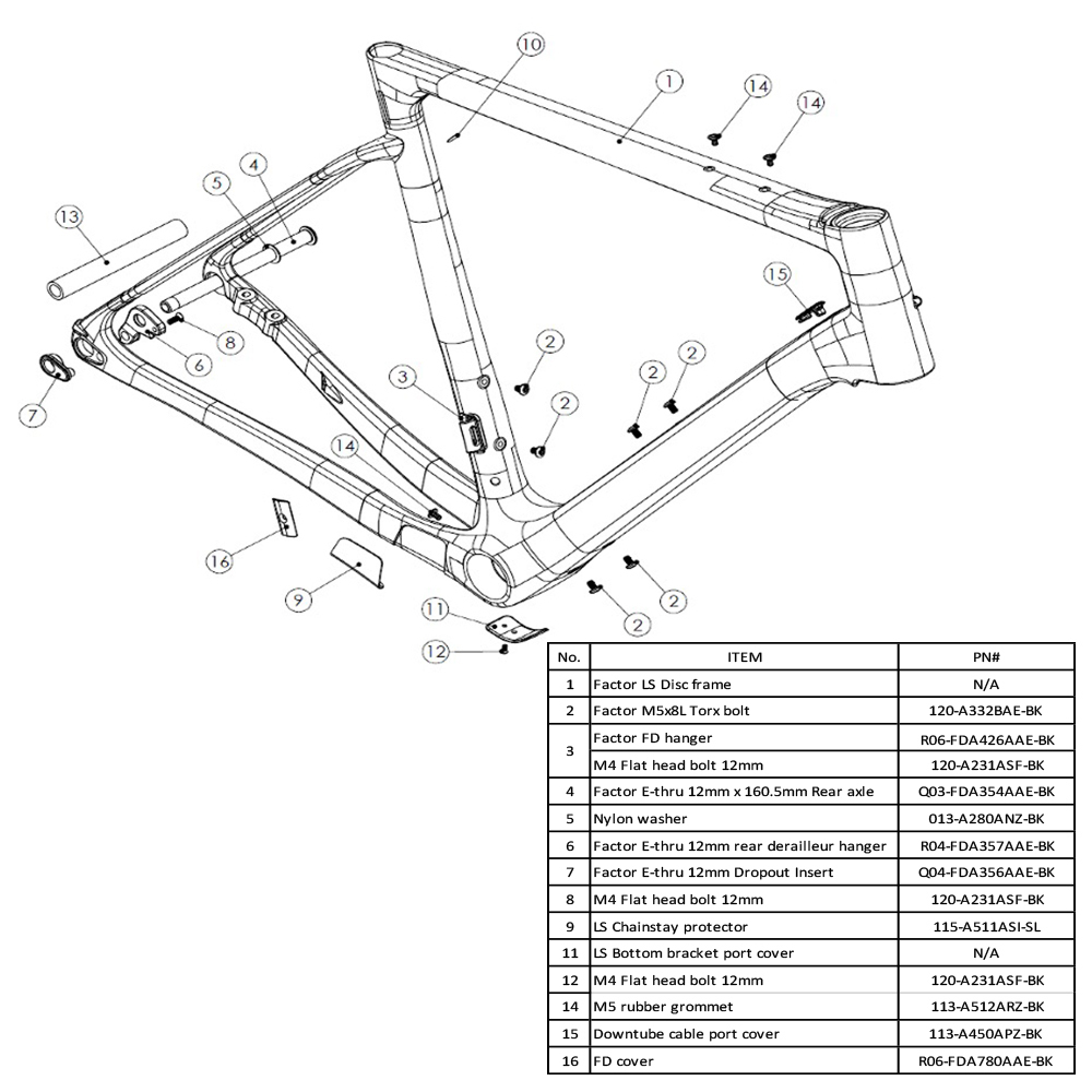 Factor Parts LS Chainstay protector Plate #115-A511ASI-SL