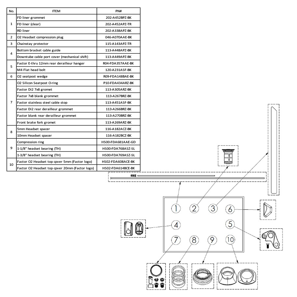 FACTOR Small parts seatpost wedge for O2 #R09-FDA148BAE-BK