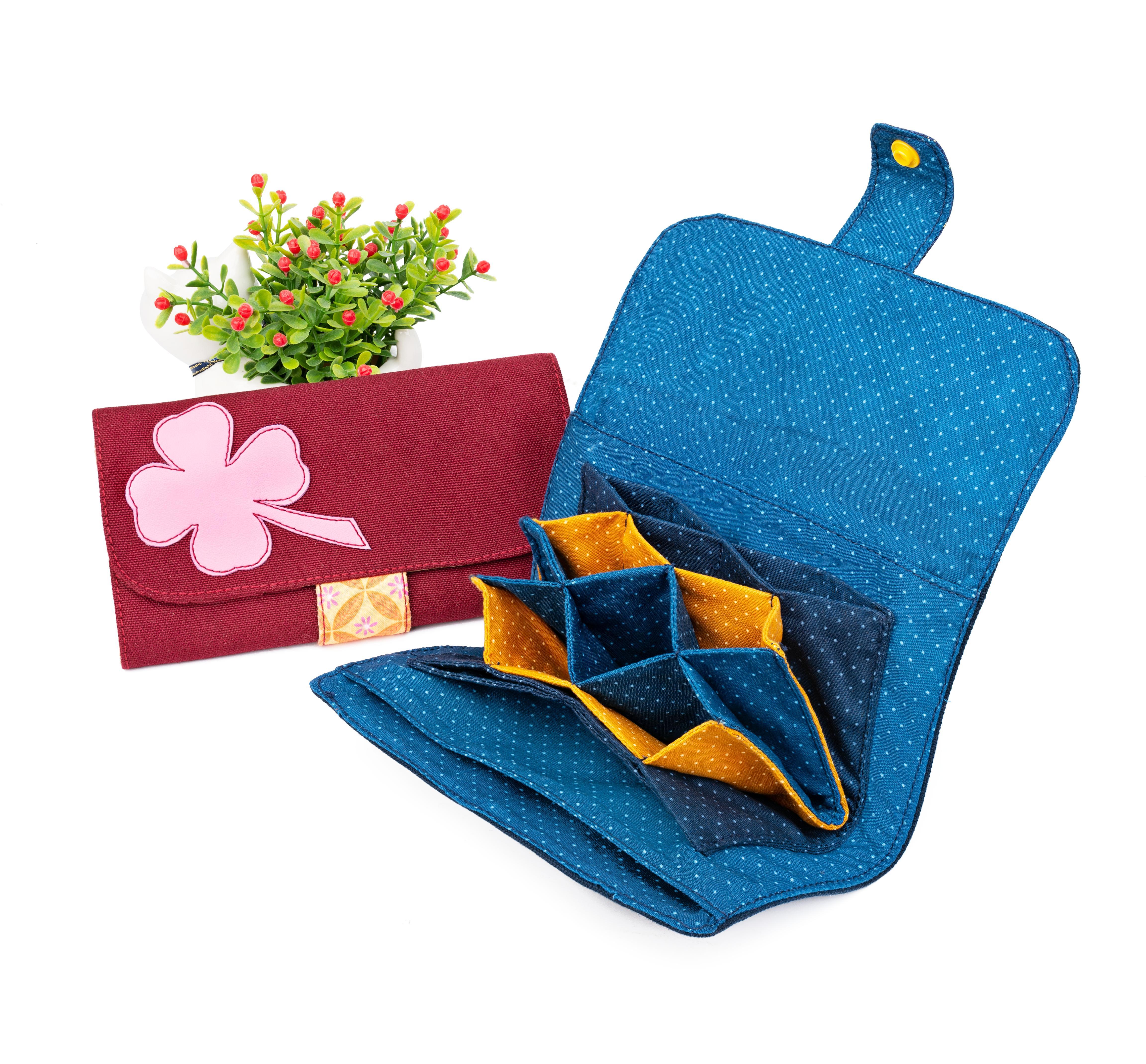 幸運草菱格式短夾(材料包)