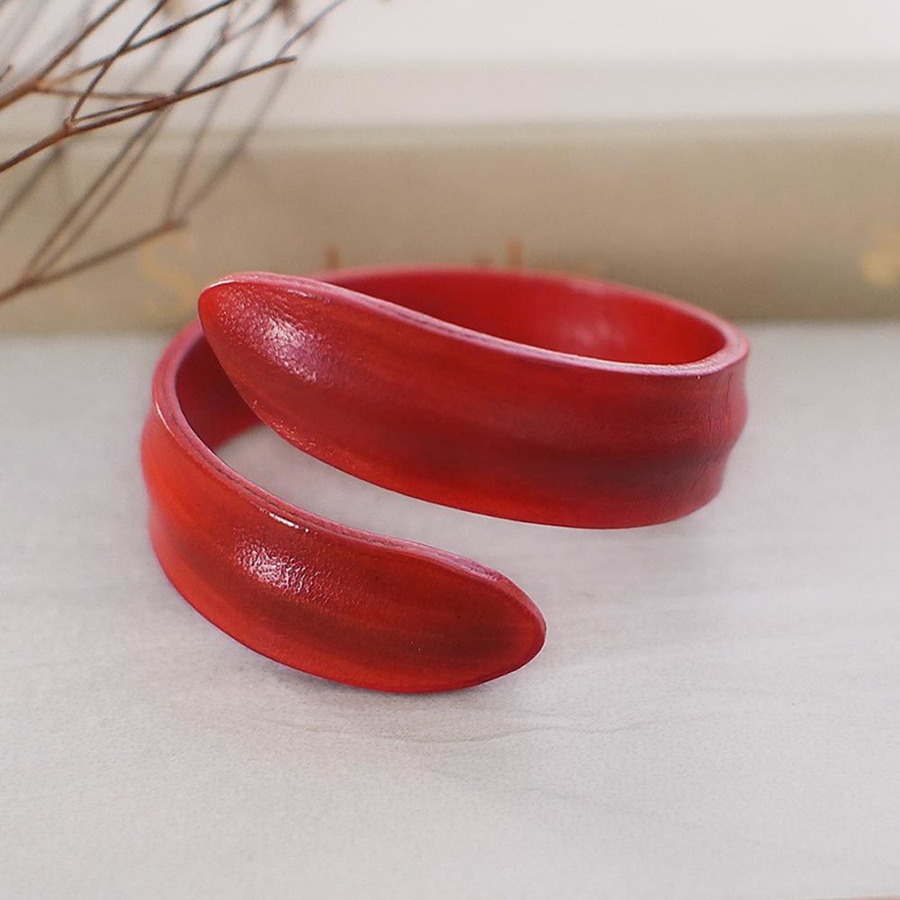 極簡手染牛皮手環(暗紅色)/PB002R