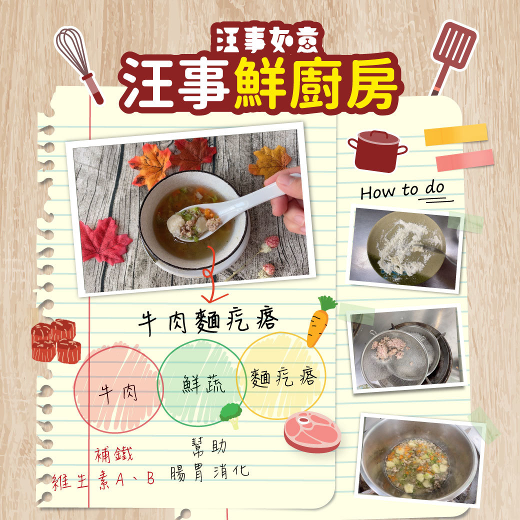 寵物鮮食食譜牛肉麵疙瘩