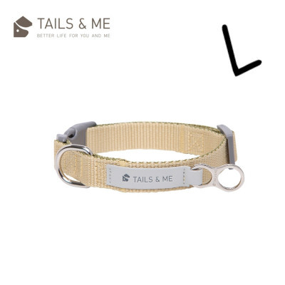 Tails & Me 尼龍頸圈 - 卡其抹綠  L  ( 寬2.5cm / 頸圍36-50cm )