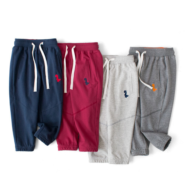 現貨 紅90cm 刺繡恐龍休閒長褲 4色