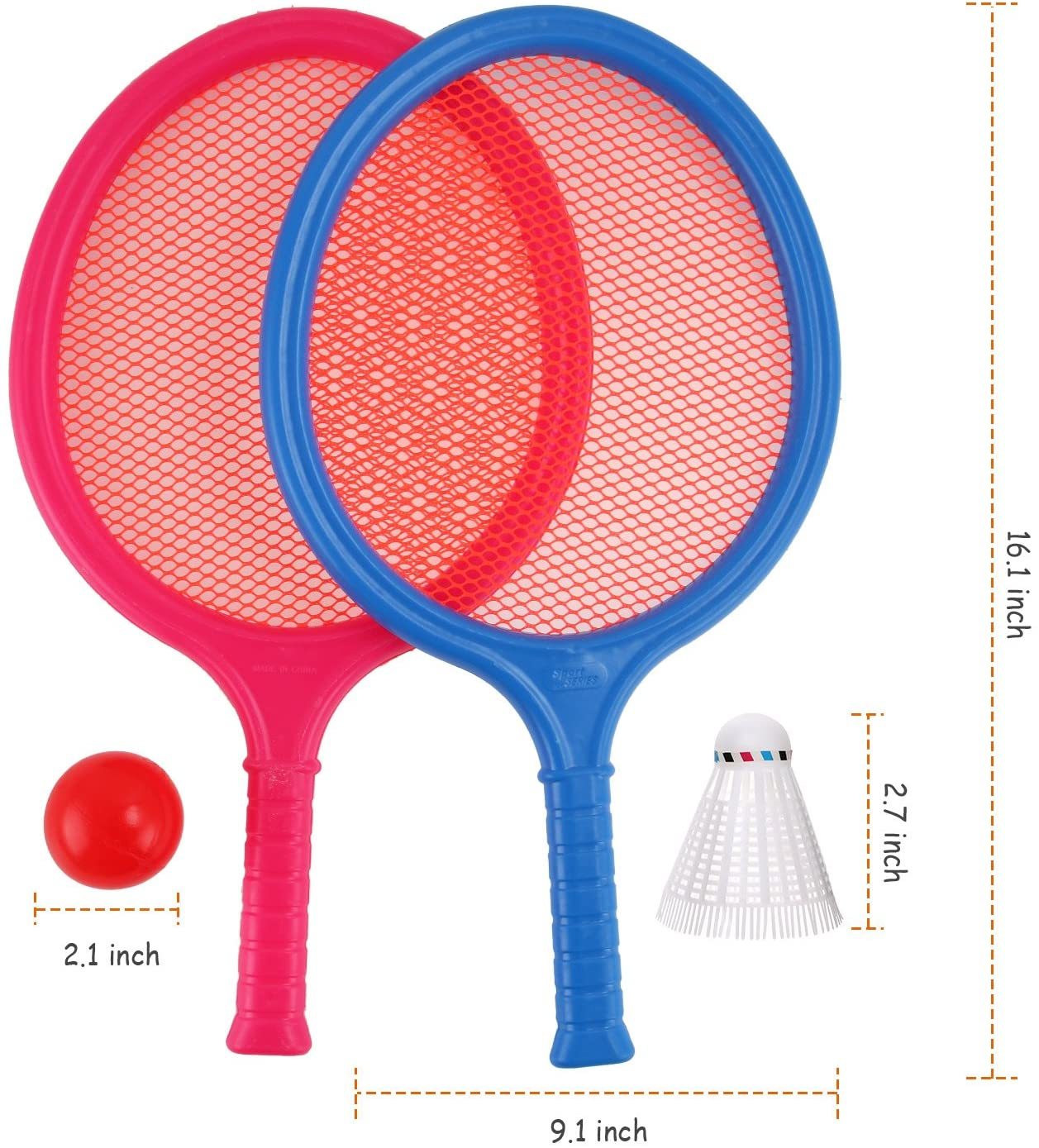 Junior Tennis Racquet Play Game Beach Toys Ball and Birdie Liberty Imports Badminton Set for Kids with 2 Rackets 