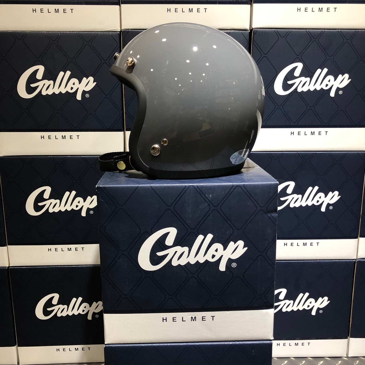 Gallop 素色 復古帽 水泥灰 3/4罩 雙D扣