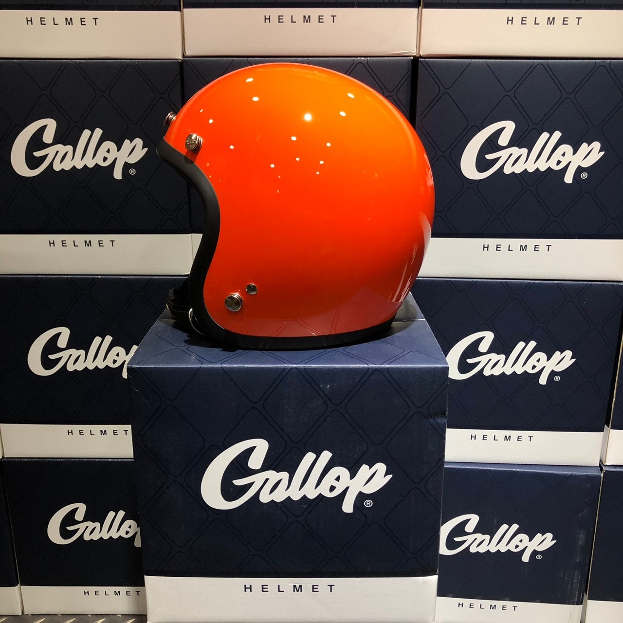 Gallop 復古帽 素色 我戀橘 3/4罩 雙D扣