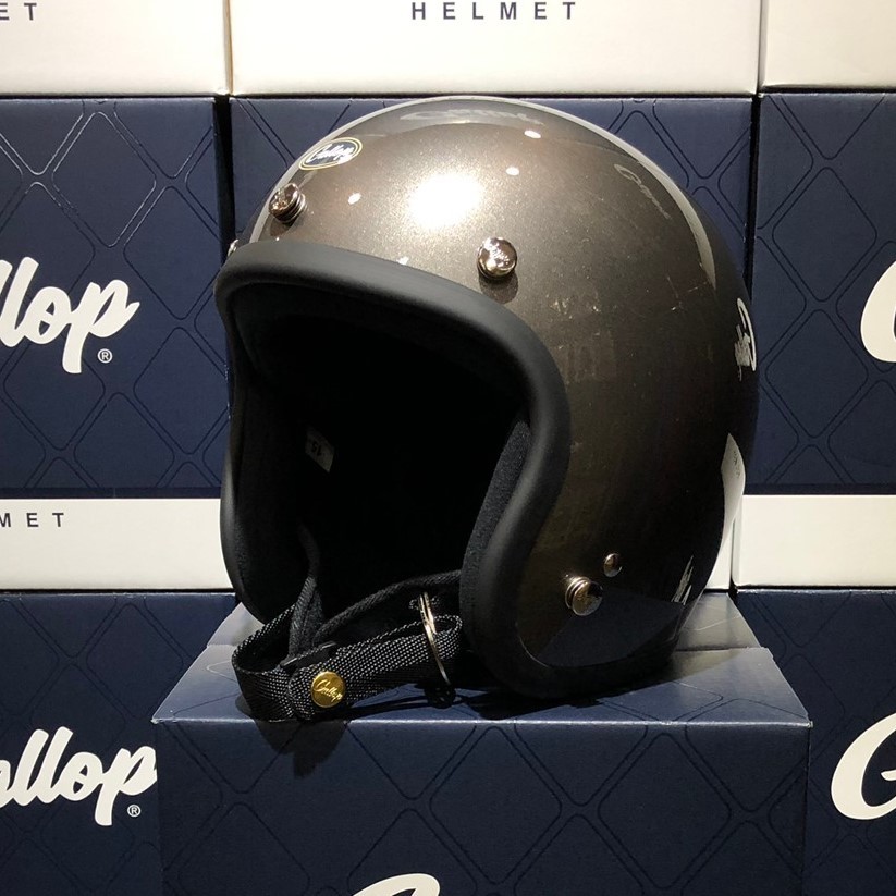 Gallop 復古帽 素色 黑閃銀 3/4罩 雙D扣