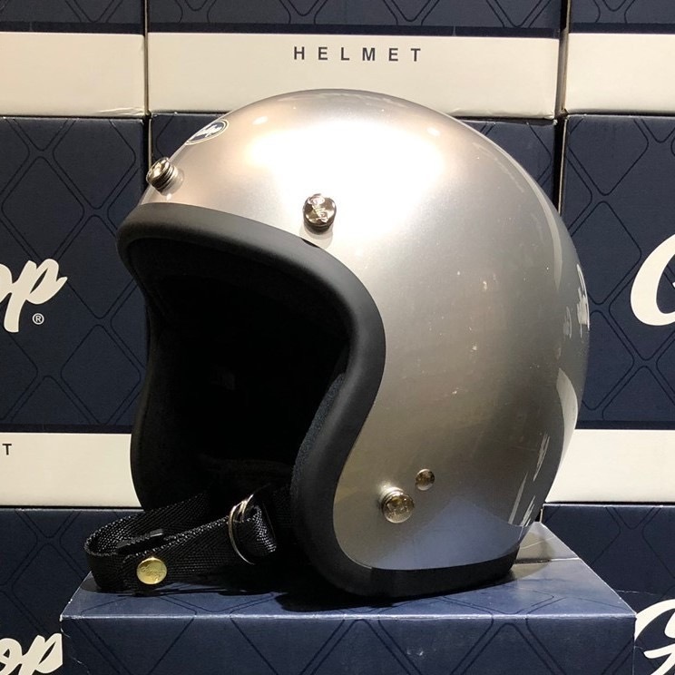 Gallop 復古帽 素色 電鍍銀 3/4罩 雙D扣