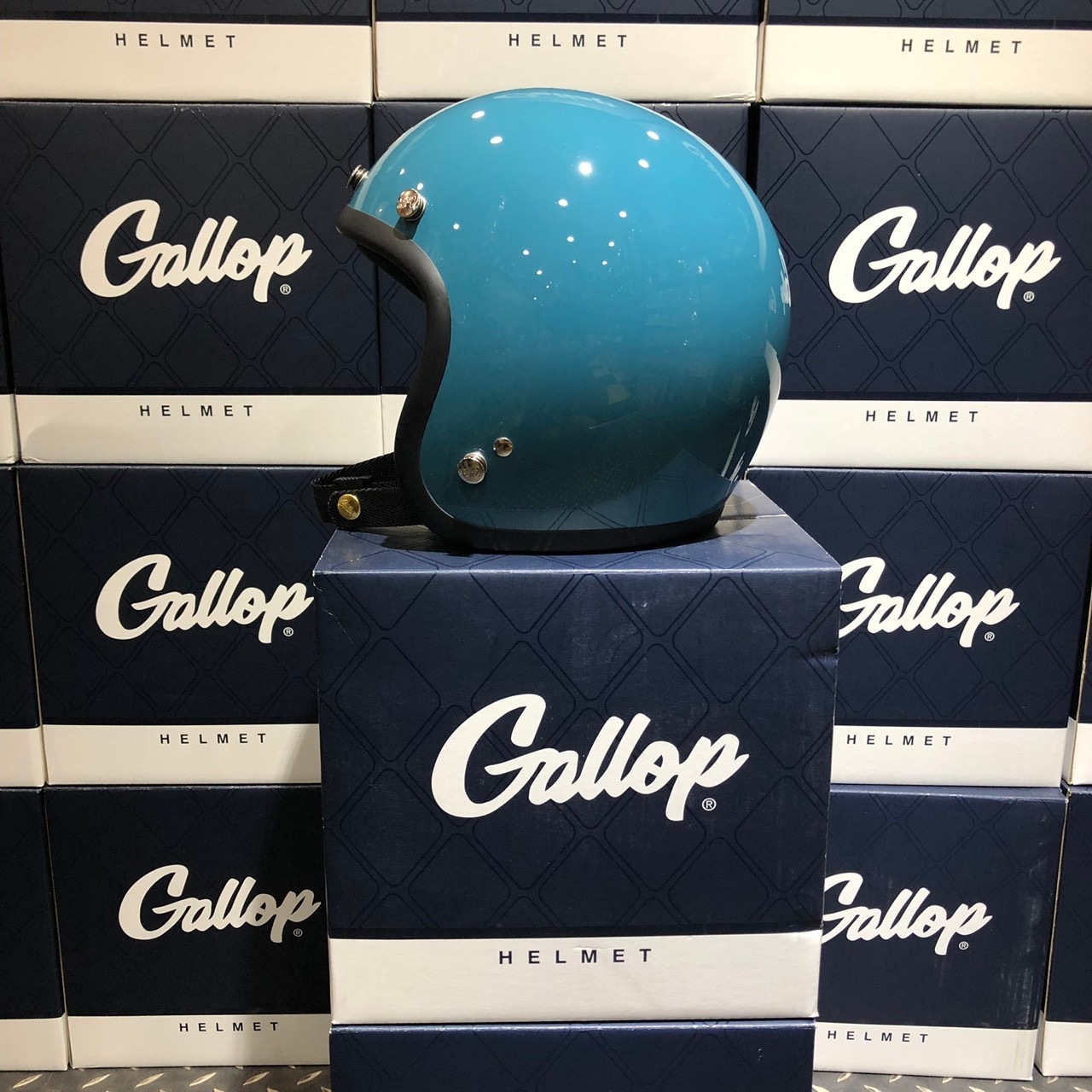 Gallop 復古帽 素色 鴨母藍 3/4罩 雙D扣