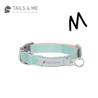 Tails & Me 尼龍頸圈 - 粉橘薄荷 M ( 寬 2cm / 頸圍 28-38cm )