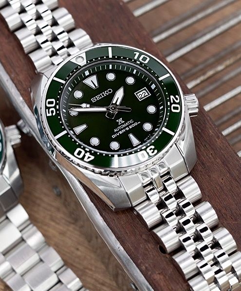 萬年鐘錶 - 太空人錶帶 SEIKO  Sumo  小MM 專用錶帶   銀色五株實心不鏽鋼錶帶  ( SEIKO  Sumo 小MM )  SS201820B057